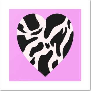 Cow Pattern Heart Posters and Art